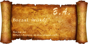 Bozzai Anikó névjegykártya
