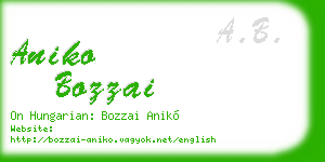 aniko bozzai business card